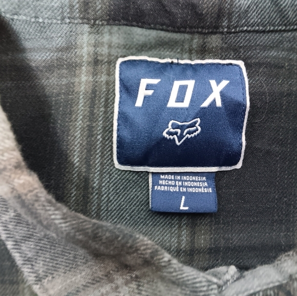 Fox Racing Men's Long sleeve Plaid Flannel button down shirt.  Size L - Picture 8 of 9